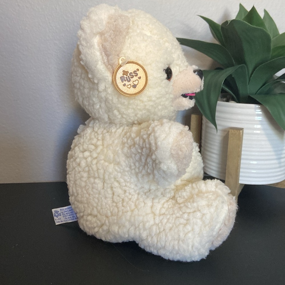 Vintage 1986 Snuggle Bear Hand Puppet: Adorable Cream Teddy Bear Plush - Picture 3 of 14
